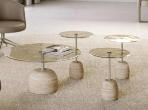 Eforma Sir designer Couchtisch mit Marmorgestell in verschiedenen Größen