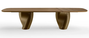 Eforma Rotolo XL designer Holz Esstisch mit Metallgestell in verschiedenen Größen