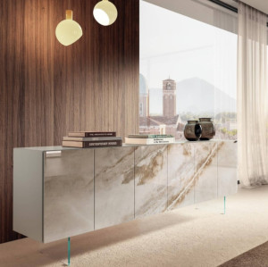 Lago 05801 Madia Sideboard Anrichte aus Glas Lackiert Matt oder Xglass