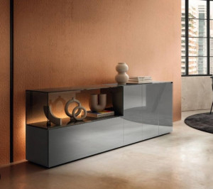 Lago GLASS 1336 Sideboard in Fume mit Rauchglas