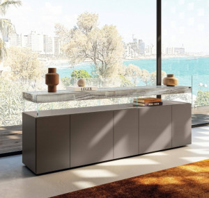 Lago 2641 Sideboard Anrichte aus Glas Lackiert oder Matt mit Xglass