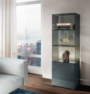 Lago Glass Bookshel 1358 in verschiedenen Oberflächen mit Glas