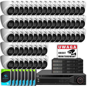 Zestaw do monitoringu 64x Kamera IP BCS-L-EIP25FSR5-AI1 IR 50m 80TB