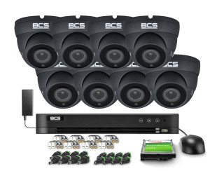 Zestaw do monitoringu 8x BCS-EA45VR4-G(H2) 5Mpx, 0.05Lux, 3.6 mm, H: 38°~120°