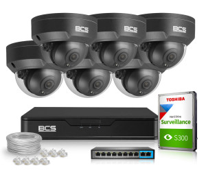 Zestaw do monitoringu 6x BCS-P-DIP25FSR3-Ai1-G 5Mpx IR 30m