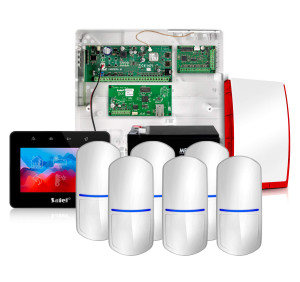 Zestaw alarmowy SATEL Integra 32 INT-TSG2-B 6x Czujnik Slim-Pir Powiadomienie GSM