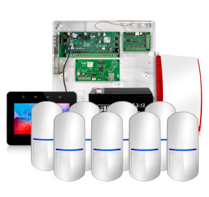 Zestaw alarmowy SATEL Integra 32 INT-TSG2-B 8x Czujnik Slim-Pir Powiadomienie GSM