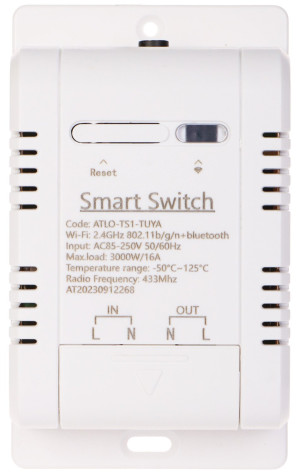 INTELIGENTNY PRZEŁĄCZNIK Z POMIAREM TEMPERATURY ATLO-TS1-TUYA Wi-Fi, Tuya Smart