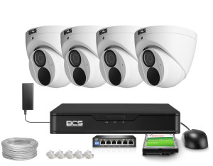 Zestaw do monitoringu 4x BCS-P-EIP28FWR3-AI2 8Mpx, IR 30m, WDR 120dB, Audio, Funkcje inteligentne