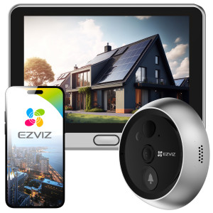 Wizjer elektroniczny do drzwi EZVIZ DP2C z kamerą na podczerwień i czujką PIR