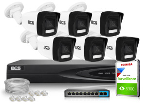 Monitoring IP BCS View 5Mpx 1TB H265 6x BCS-V-TIP16FSR3L3(2) 2.8mm IR 30m