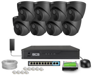 Zestaw do monitoringu 8x BCS-P-EIP28FWR3-AI2-G 8Mpx IR  30m WDR Funkcje inteligentne