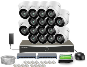 Zestaw do monitoringu 16x DS-2CD1341G0-I/PL, DS-7616NXI-K1(D) 2.8mm, 4Mpx, IR 30m Hikvision