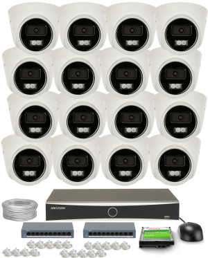 Zestaw do monitoringu 16x DS-2CD1343G2-LIU 2.8mm, DS-7616NXI-K1(D) 4 Mpx 2.8mm, IR 30m Smart Hybrid Light Inteligentna detekcja Hikvision