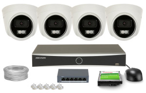 Zestaw do monitoringu 4x DS-2CD1343G2-LIU, DS-7604NXI-K1(D) 4 Mpx 2.8mm, IR 30m Smart Hybrid Light Inteligentna detekcja Hikvision