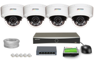 Zestaw do monitoringu 4x DS-2CD1147G2H-LIU, DS-7604NXI-K1(D) 2.8mm 4Mpx, IR 30m, Audio, Smart Hybrid Light Hikvision