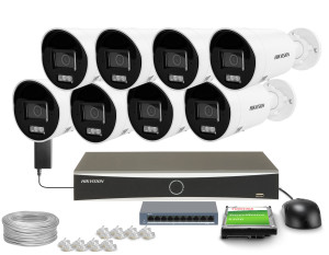 Zestaw do monitoringu 8x DS-2CD2083G2-LI2U, DS-7608NXI-K1(D) Smart Hybrid Light AcuSense 8Mpx 4K UHD IR 40 m Audio Hikvision
