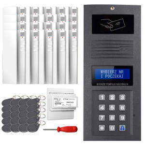 Zestaw domofonowy cyfrowy ELFON OP-255R-G Grafit Podtynkowy, 20x OP-U7 Biały