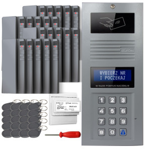 Zestaw domofonowy cyfrowy ELFON OP-255R-P Popielaty Podtynkowy, 20x OP-U7 Szary