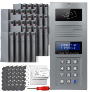 Zestaw domofonowy cyfrowy ELFON OP-255R-P Popielaty Podtynkowy, 30x OP-U7/3 Szary