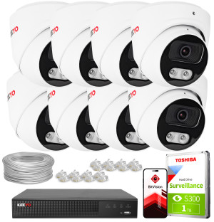 Zestaw do monitoringu IP KEEYO 8x LV-V-IP8M40DF-B-II 8Mpx IR 40m