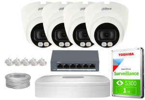 Zestaw do monitoringu 4x IPC-HDW1439V-A-IL-0280B 3.7Mpx Dahua