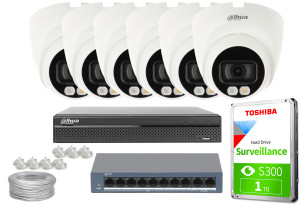 Zestaw do monitoringu 6x IPC-HDW1439V-A-IL-0280B 3.7Mpx Dahua