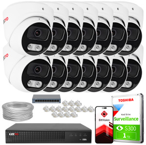 Zestaw do monitoringu IP KEEYO 14x LV-V-IP8M40DF-B-II 8Mpx IR 40m