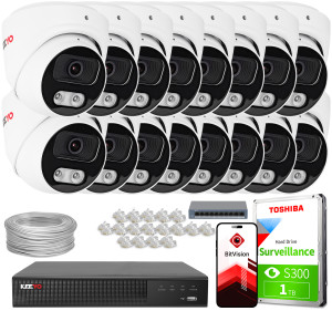 Zestaw do monitoringu IP KEEYO 16x LV-V-IP8M40DF-B-II 8Mpx IR 40m