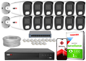 Zestaw do monitoringu IP KEEYO 12x LV-V-IP8M40TF-B-II 8Mpx IR 40m