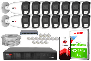 Zestaw do monitoringu IP KEEYO 16x LV-V-IP8M40TF-B-II 8Mpx IR 40m