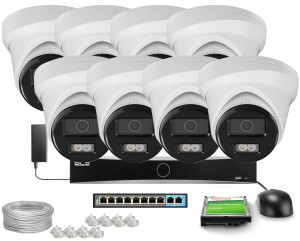 Zestaw do monitoringu 8x BCS-V-EIP16FSR3L3(2) 6Mpx, SkyLight, NightColor, IR 30m, PoE