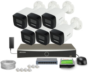 Zestaw do monitoringu Hikvision 6x DS-2CD1083G2-LIUF Smart Hybrid Light 4K