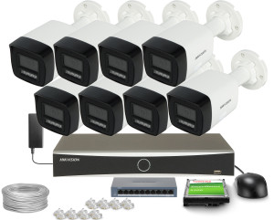 Zestaw do monitoringu Hikvision 8x DS-2CD1083G2-LIUF Smart Hybrid Light 4K