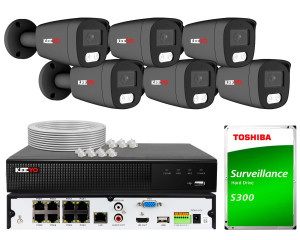 Zestaw do monitoringu KEEYO 6x LV-V-IP5M40TF-DL-G 5Mpx, hybrydowe doświetlenie IR/LED