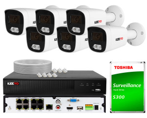 Zestaw do monitoringu KEEYO 6x LV-V-IP5M40TF-DL 5Mpx, hybrydowe doświetlenie IR/LED