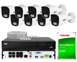 Zestaw do monitoringu KEEYO 8x LV-V-IP5M40TF-DL 5Mpx, hybrydowe doświetlenie IR/LED