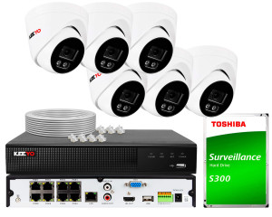 Zestaw do monitoringu KEEYO 6x LV-V-IP8M25DF-E 8Mpx, IR 25m