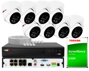 Zestaw do monitoringu KEEYO 8x LV-V-IP8M25DF-E 8Mpx, IR 25m