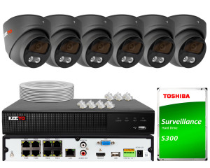 Zestaw do monitoringu KEEYO 6x LV-V-IP5M40DF-DL-G 5Mpx, hybrydowe doświetlenie IR/LED