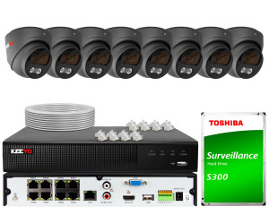 Zestaw do monitoringu KEEYO 8x LV-V-IP5M40DF-DL-G 5Mpx, hybrydowe doświetlenie IR/LED