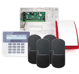 System alarmowy SATEL Perfecta 16, 4x Czujka PIR black, LCD, Aplikacja mobilna, Powiadamianie