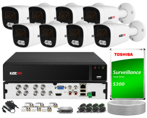 Zestaw do monitoringu 4w1 KEEYO 8x LV-E-AL8M25TF-B 8Mpx, IR 25m
