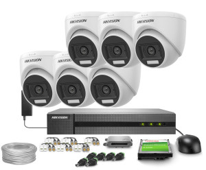 Zestaw do monitoringu Hikvision 6x DS-2CE76D0T-LPFS Smart Hybrid Light Full HD