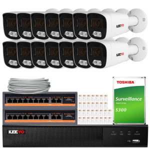 Zestaw do monitoringu KEEYO 14x LV-V-IP5M40TF-DL 5Mpx, hybrydowe doświetlenie IR/LED