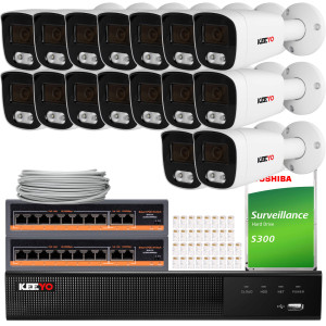 Zestaw do monitoringu KEEYO 16x LV-V-IP5M40TF-DL 5Mpx, hybrydowe doświetlenie IR/LED
