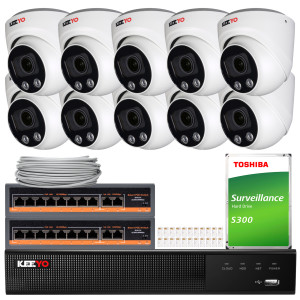 Zestaw do monitoringu KEEYO 10x LV-V-IP5M3AF-DL 4K Funkcje Ai