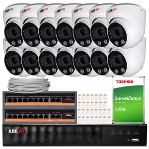 Zestaw do monitoringu KEEYO 14x LV-V-IP8M35AF 4K Funkcje Ai