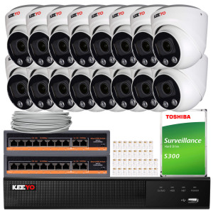 Zestaw do monitoringu KEEYO 16x LV-V-IP5M3AF-DL 4K Funkcje Ai