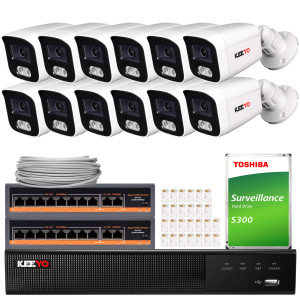 Zestaw do monitoringu KEEYO 12x LV-V-IP8M25TF-E, 4K, IR25m
